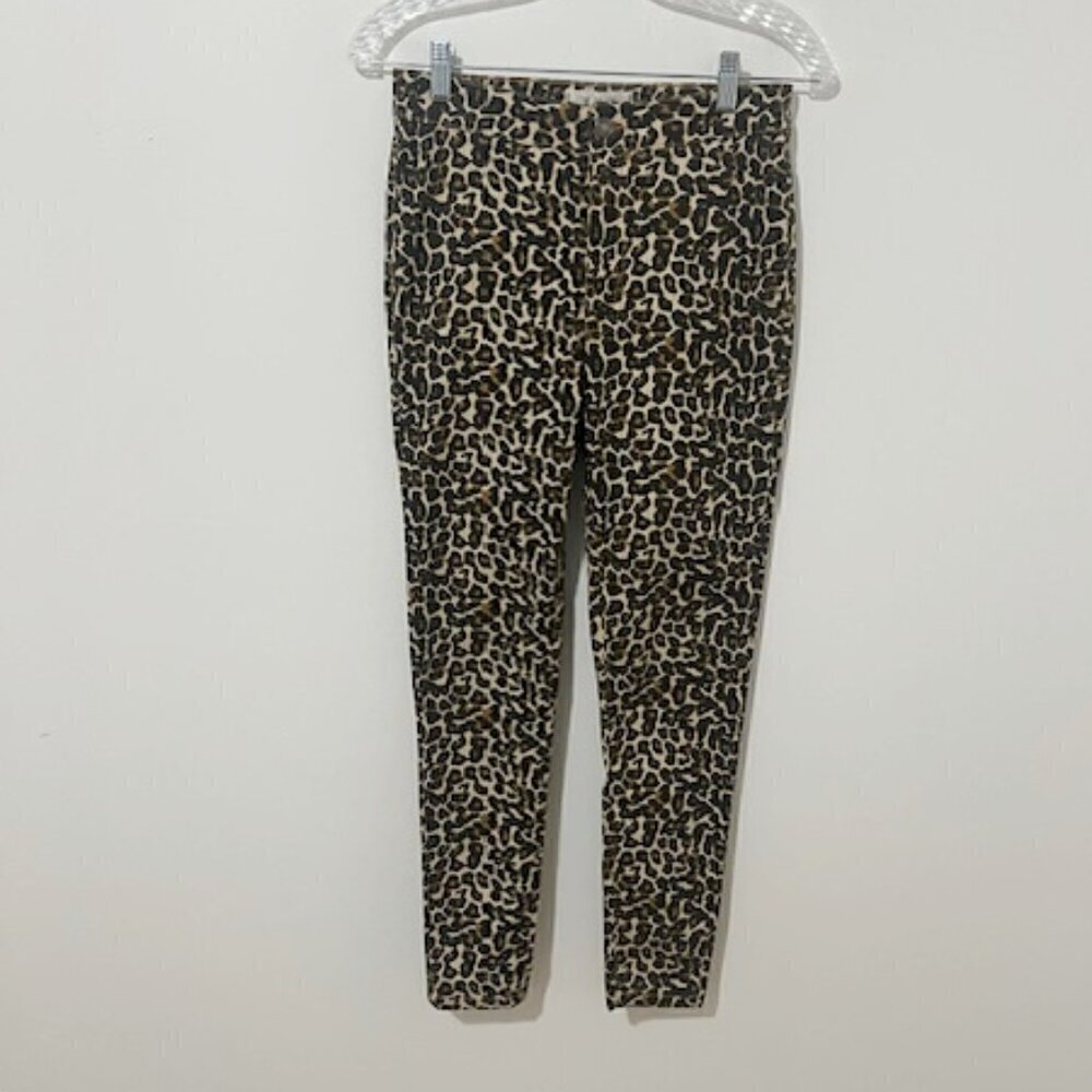 We The Free - Free People High Rise Leopard Print Skinny Ankle Jeans Size 27
